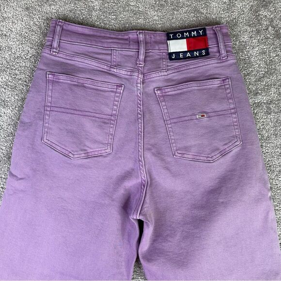 Tommy Jeans Women’s 26X26.5* Purple Tapered High Rise Vintage - Picture 4 of 14